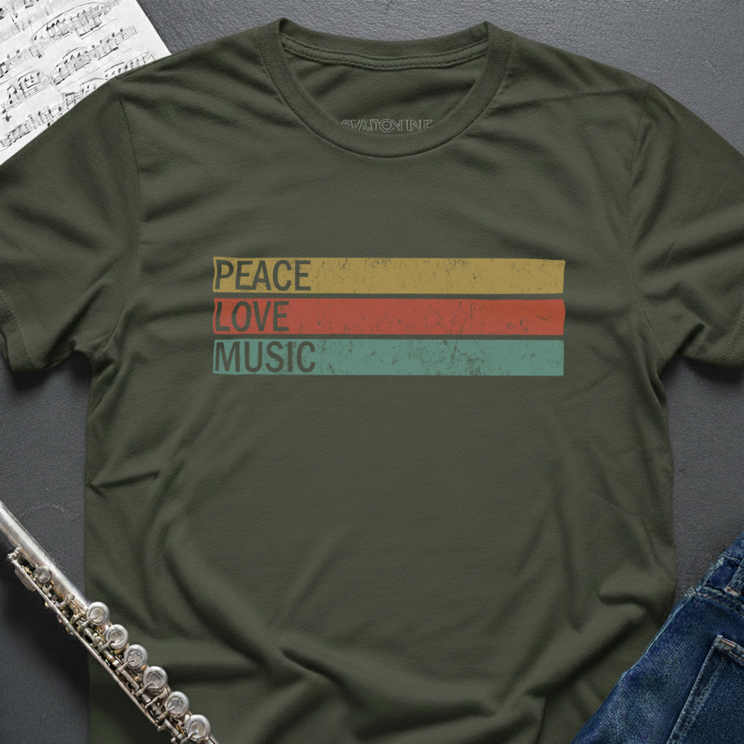Peace Love Music Vintage T-Shirt