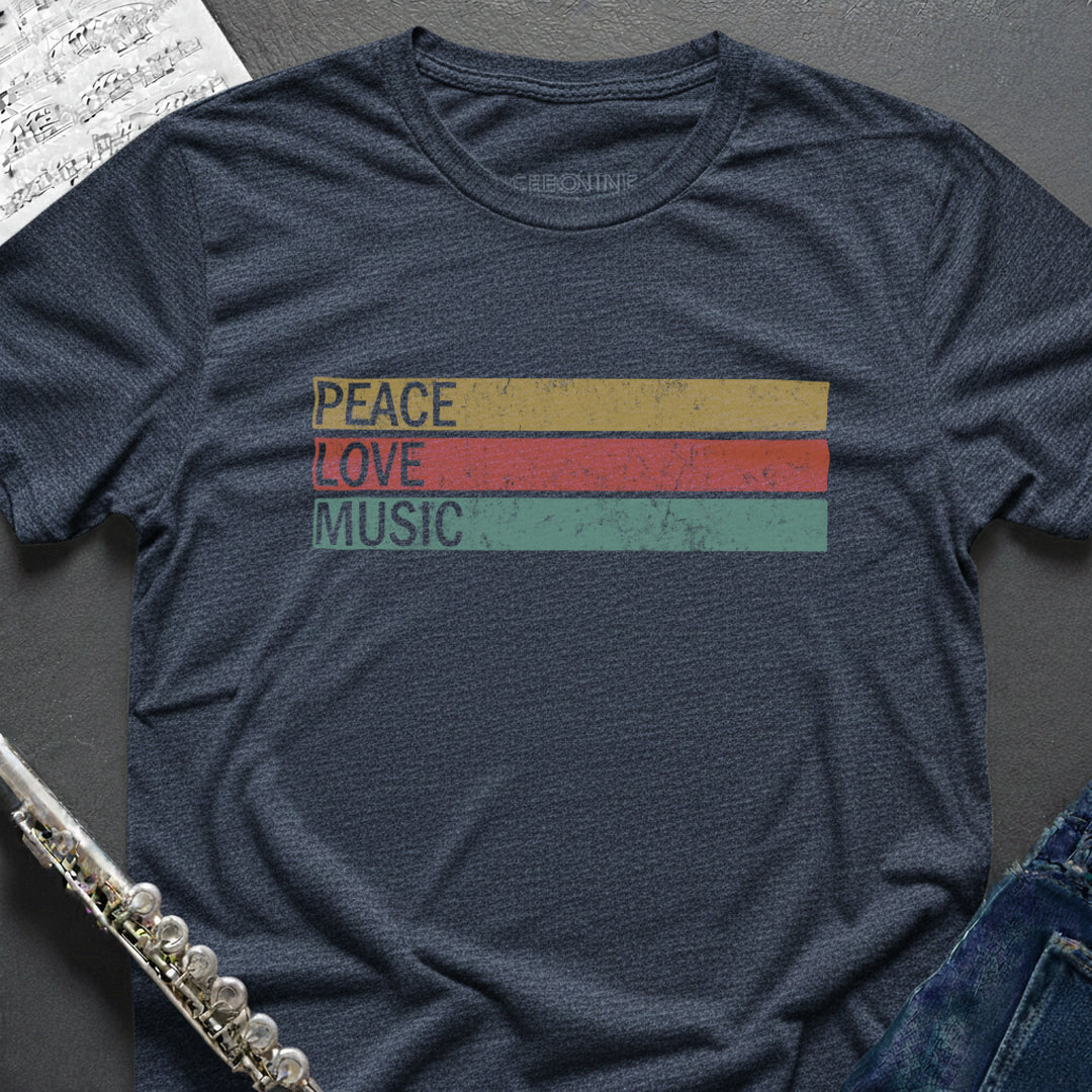 Peace Love Music Vintage T-Shirt