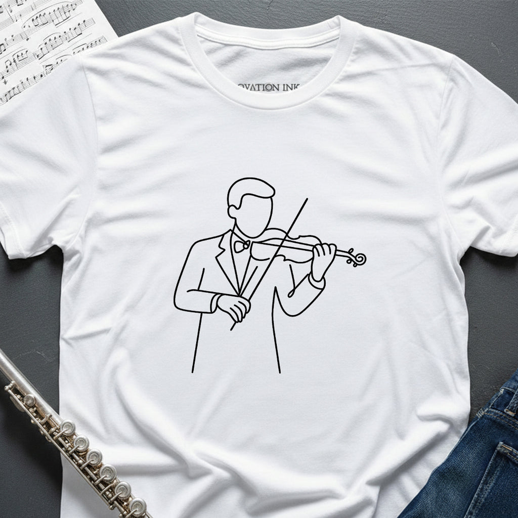 Line Art Violinist T-Shirt