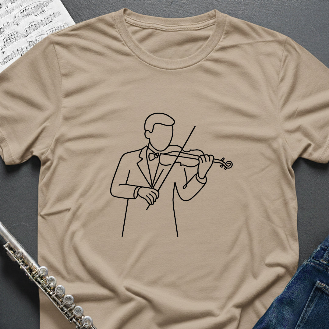 Line Art Violinist T-Shirt