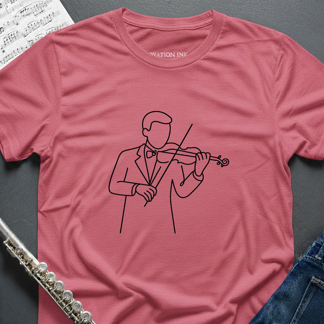 Line Art Violinist T-Shirt