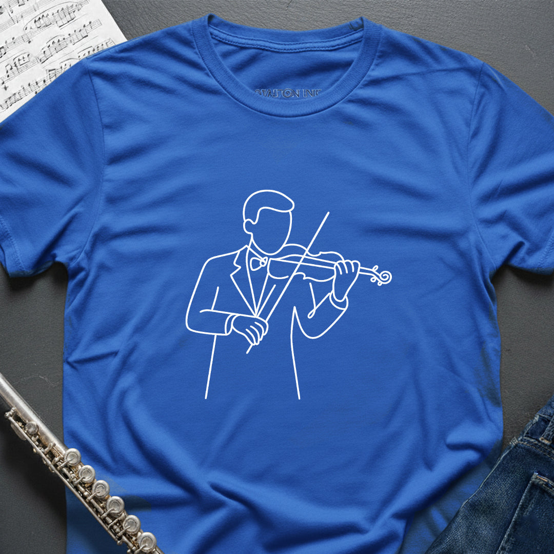 Line Art Violinist T-Shirt