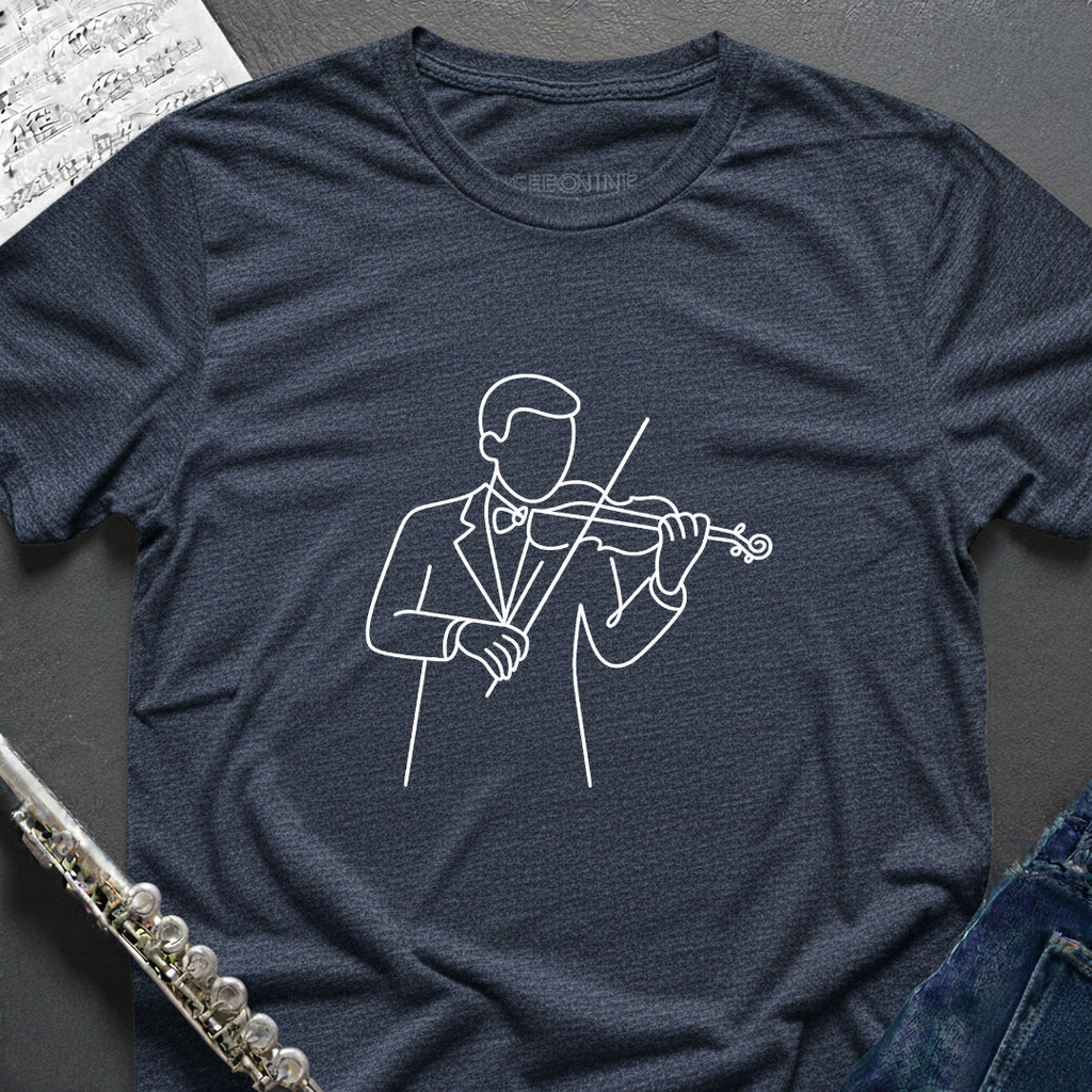 Line Art Violinist T-Shirt