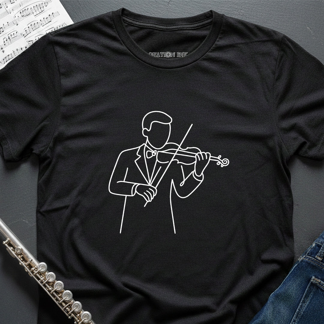 Line Art Violinist T-Shirt