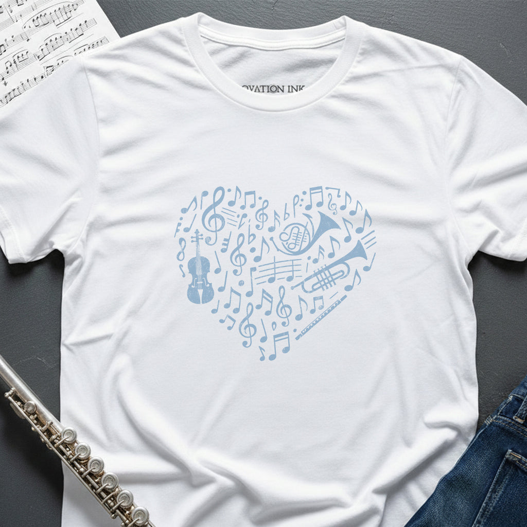Music Symbols Heart T-Shirt