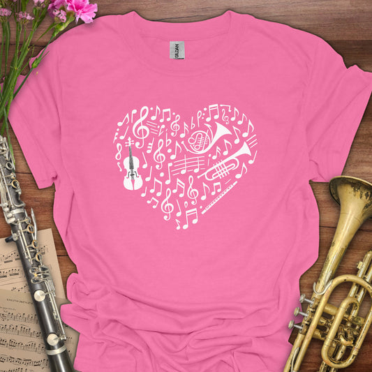 Music Symbols Heart T-Shirt