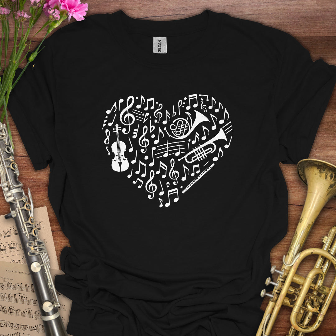 Music Symbols Heart T-Shirt
