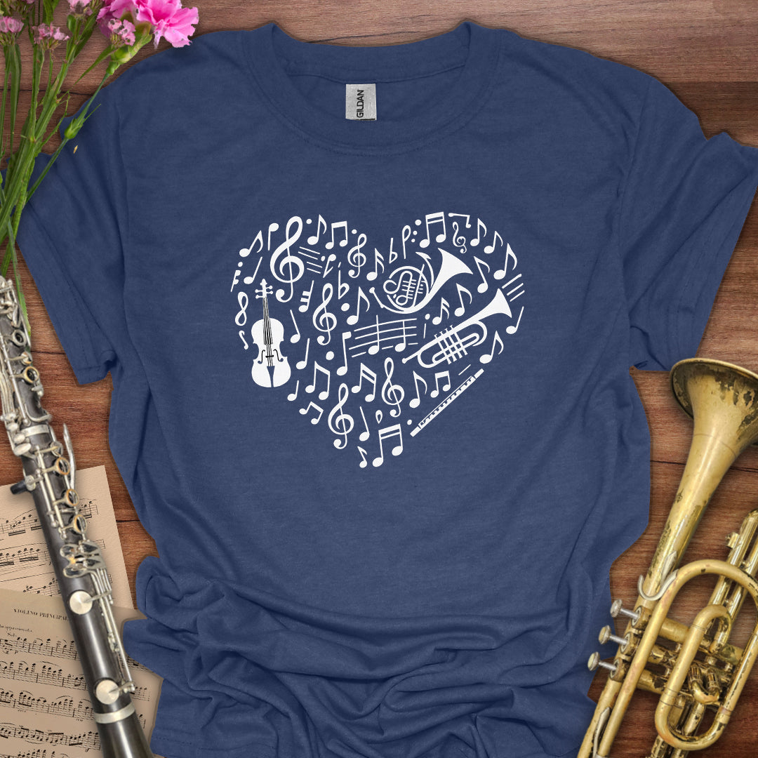 Music Symbols Heart T-Shirt