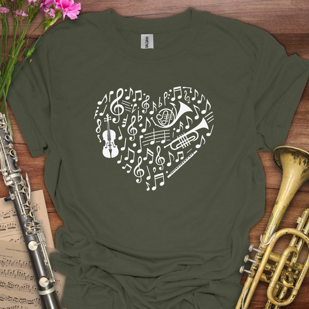 Music Symbols Heart T-Shirt