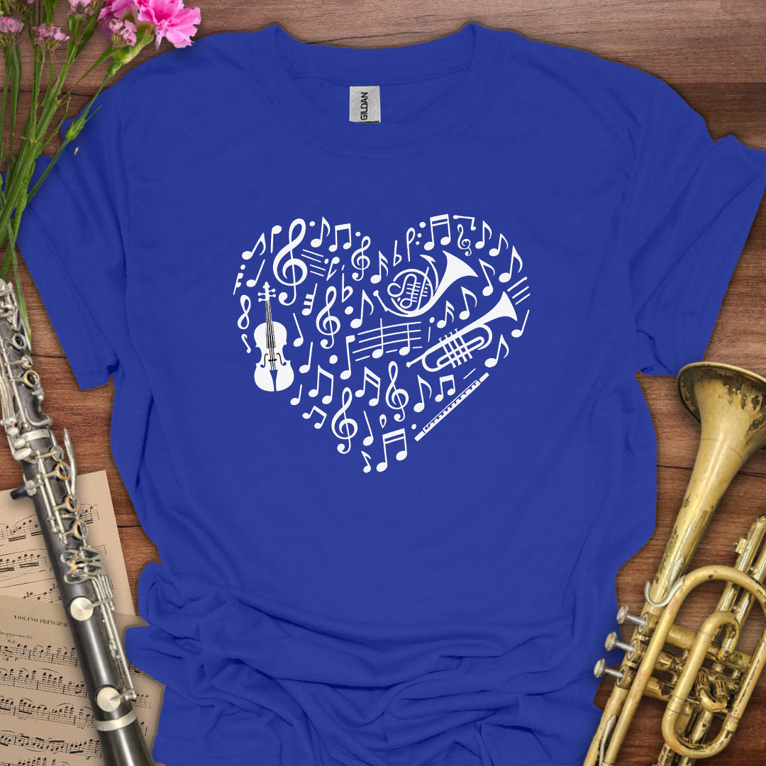 Music Symbols Heart T-Shirt
