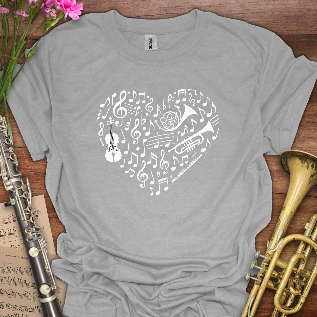 Music Symbols Heart T-Shirt