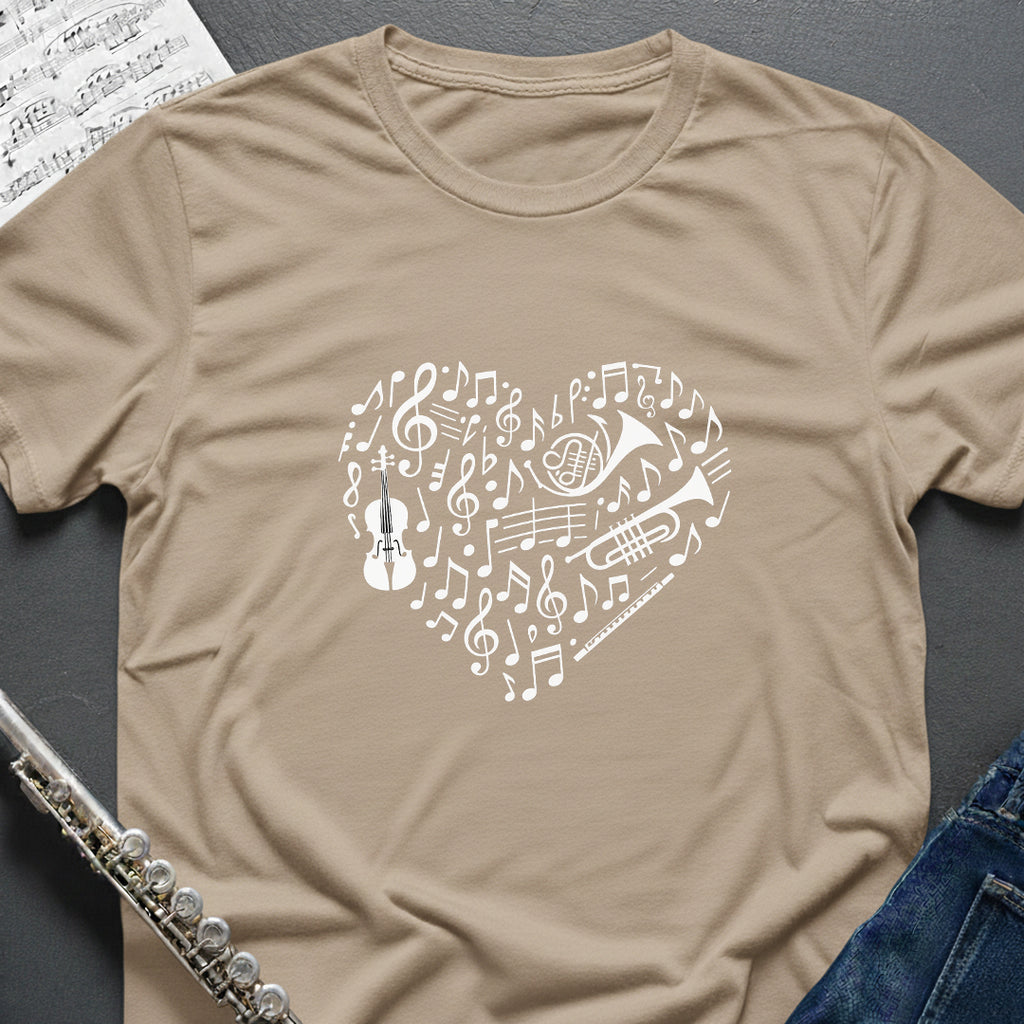 Music Symbols Heart T-Shirt