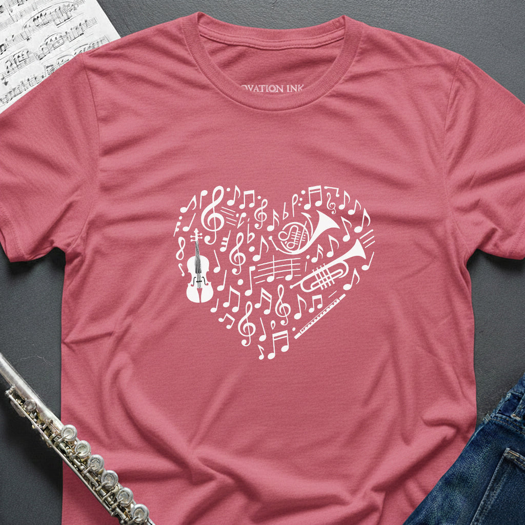 Music Symbols Heart T-Shirt