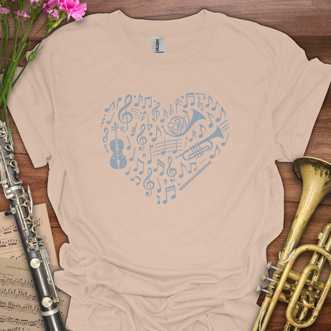 Music Symbols Heart T-Shirt