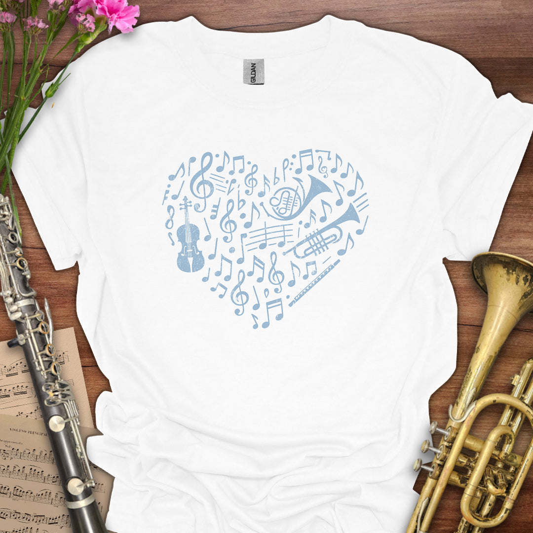 Music Symbols Heart T-Shirt