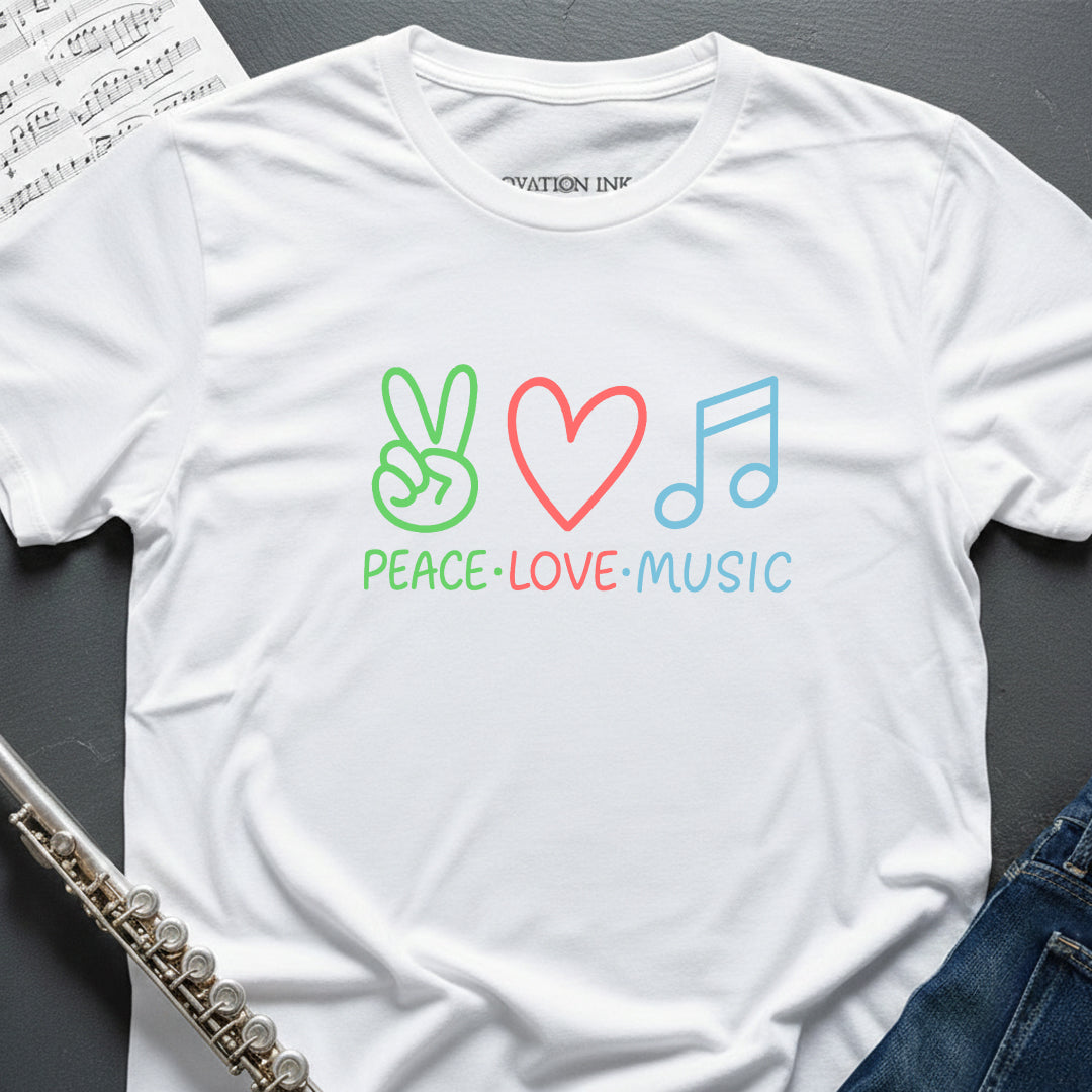 Peace Love Music Emoji T-Shirt