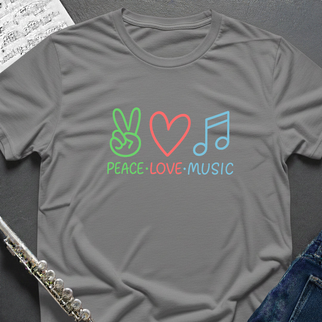 Peace Love Music Emoji T-Shirt