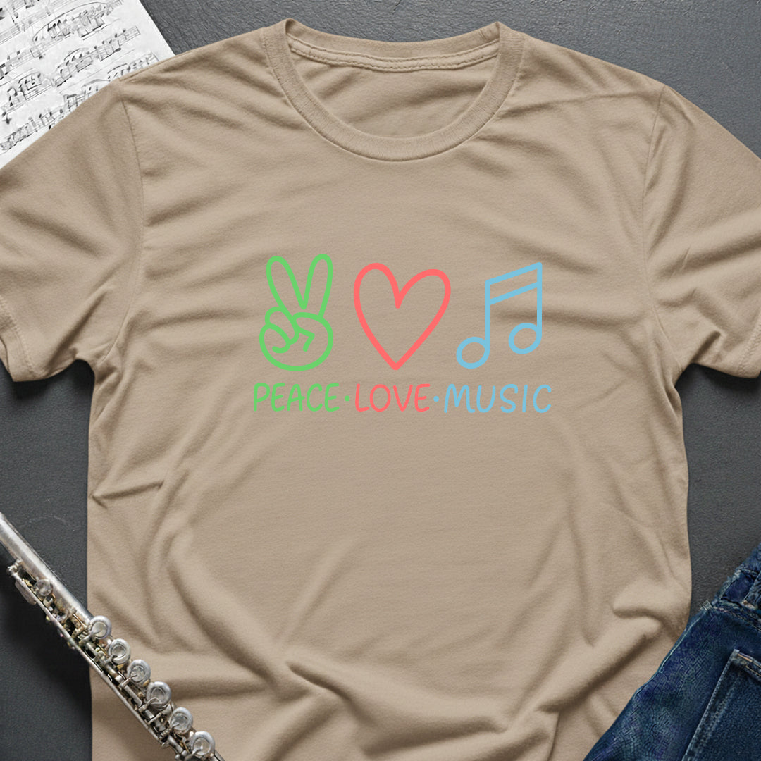 Peace Love Music Emoji T-Shirt