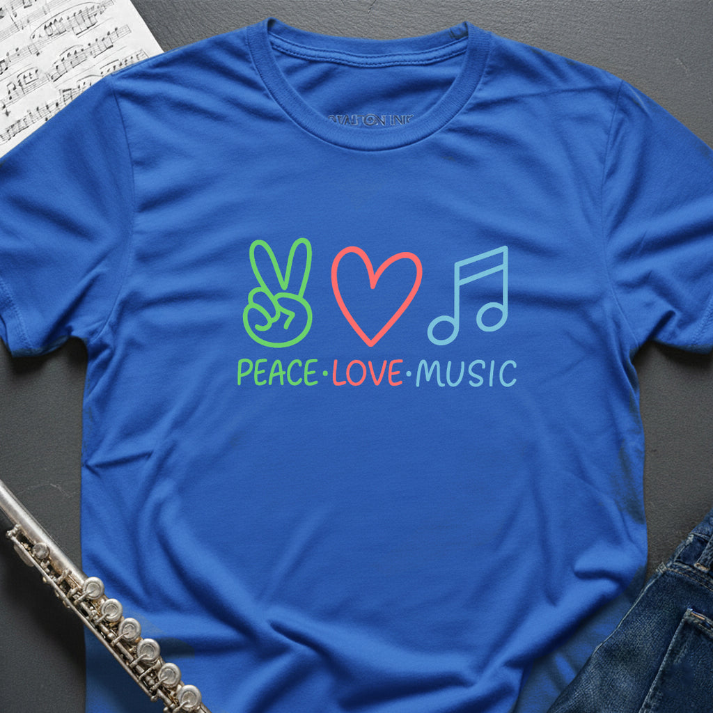 Peace Love Music Emoji T-Shirt