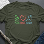 Peace Love Music Emoji T-Shirt