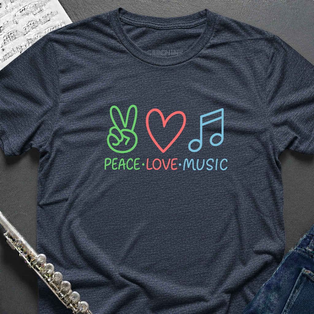 Peace Love Music Emoji T-Shirt
