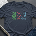 Peace Love Music Emoji T-Shirt