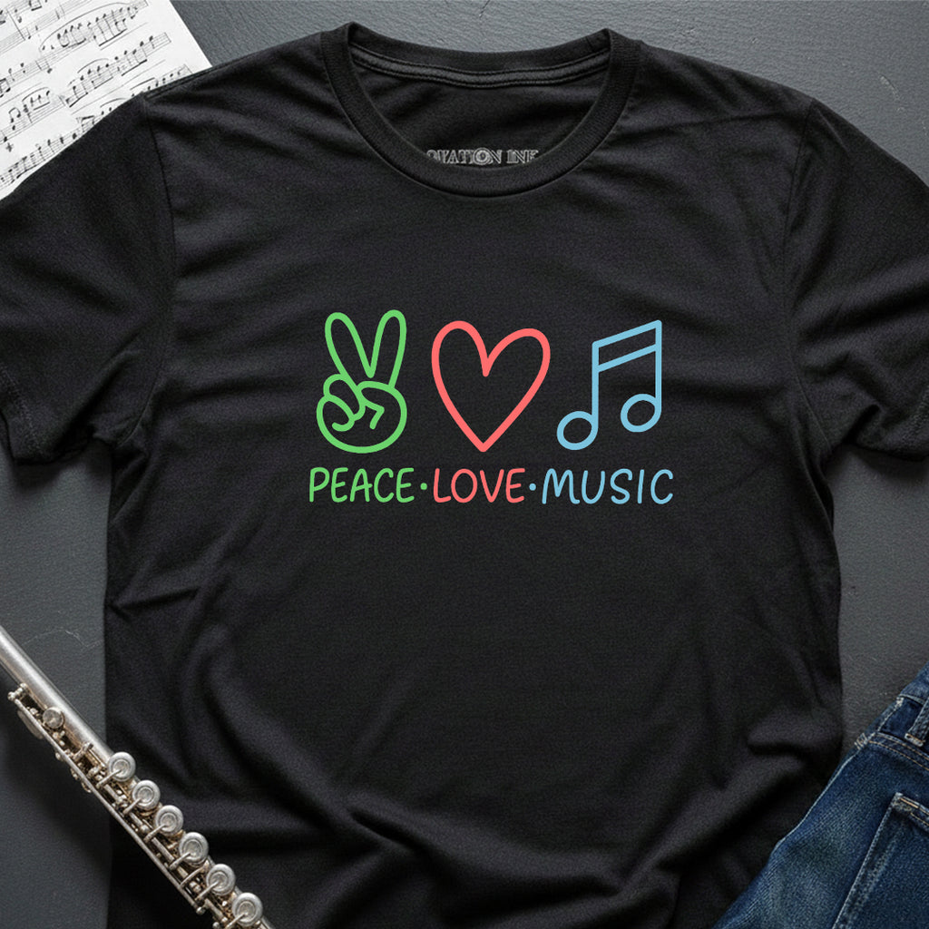 Peace Love Music Emoji T-Shirt