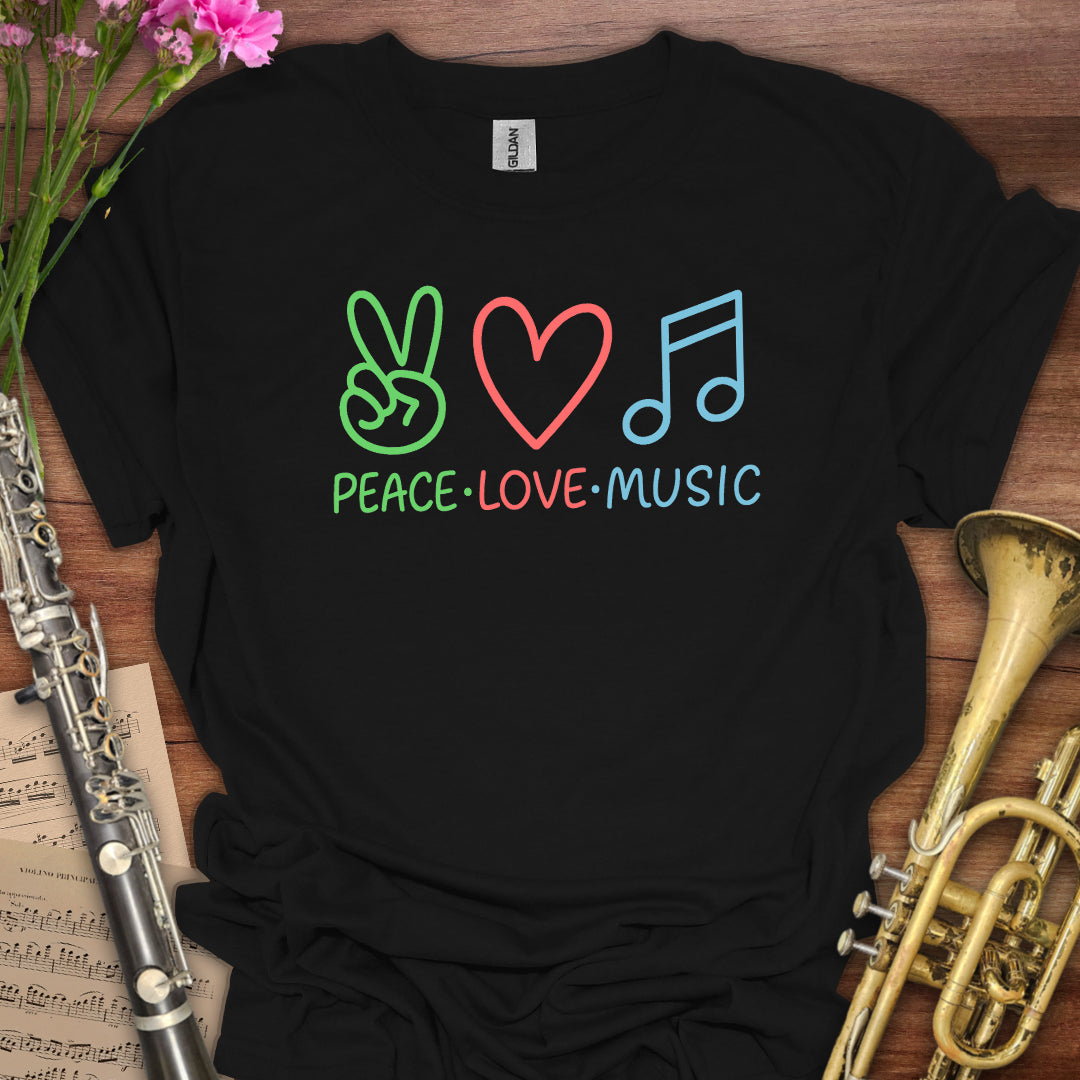 Peace Love Music Emoji T-Shirt