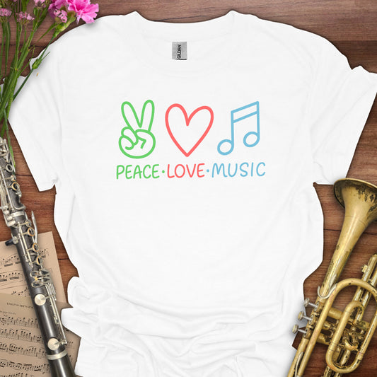 Peace Love Music Emoji T-Shirt