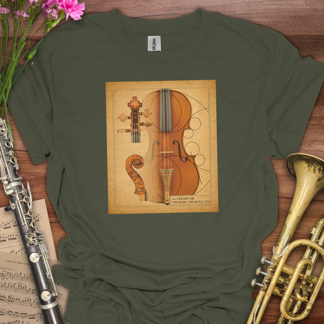 Stradivarius Violin Drawing T-Shirt
