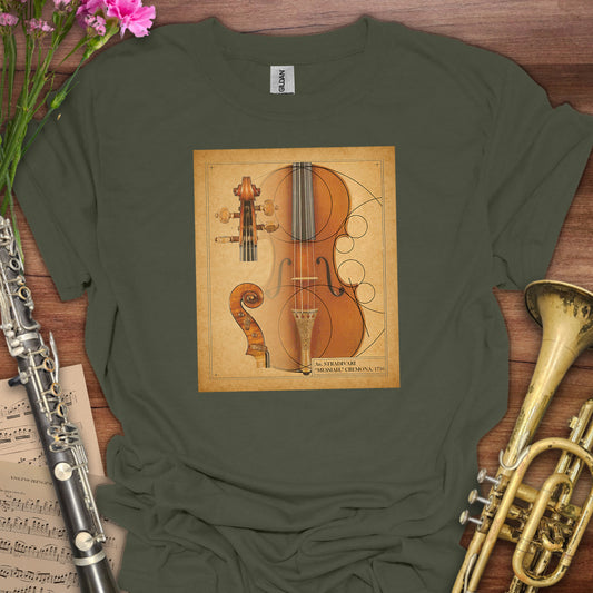Stradivarius Violin Drawing T-Shirt