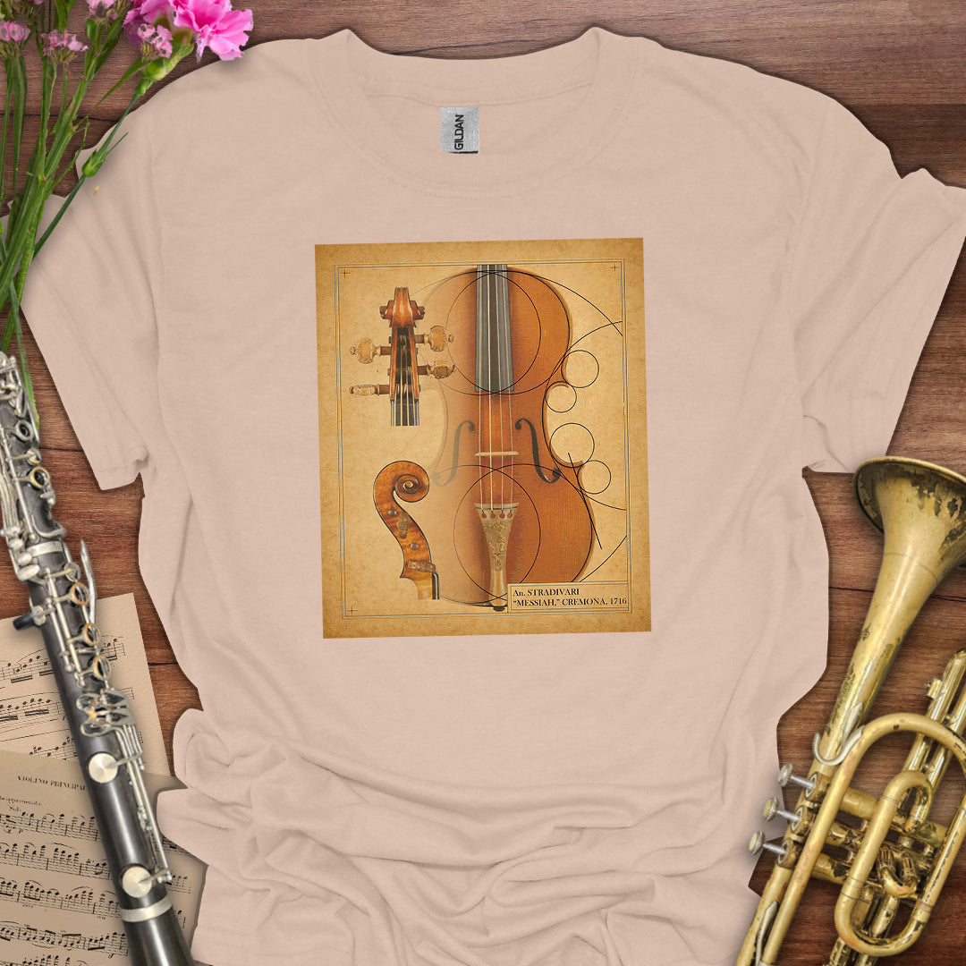 Stradivarius Violin Drawing T-Shirt