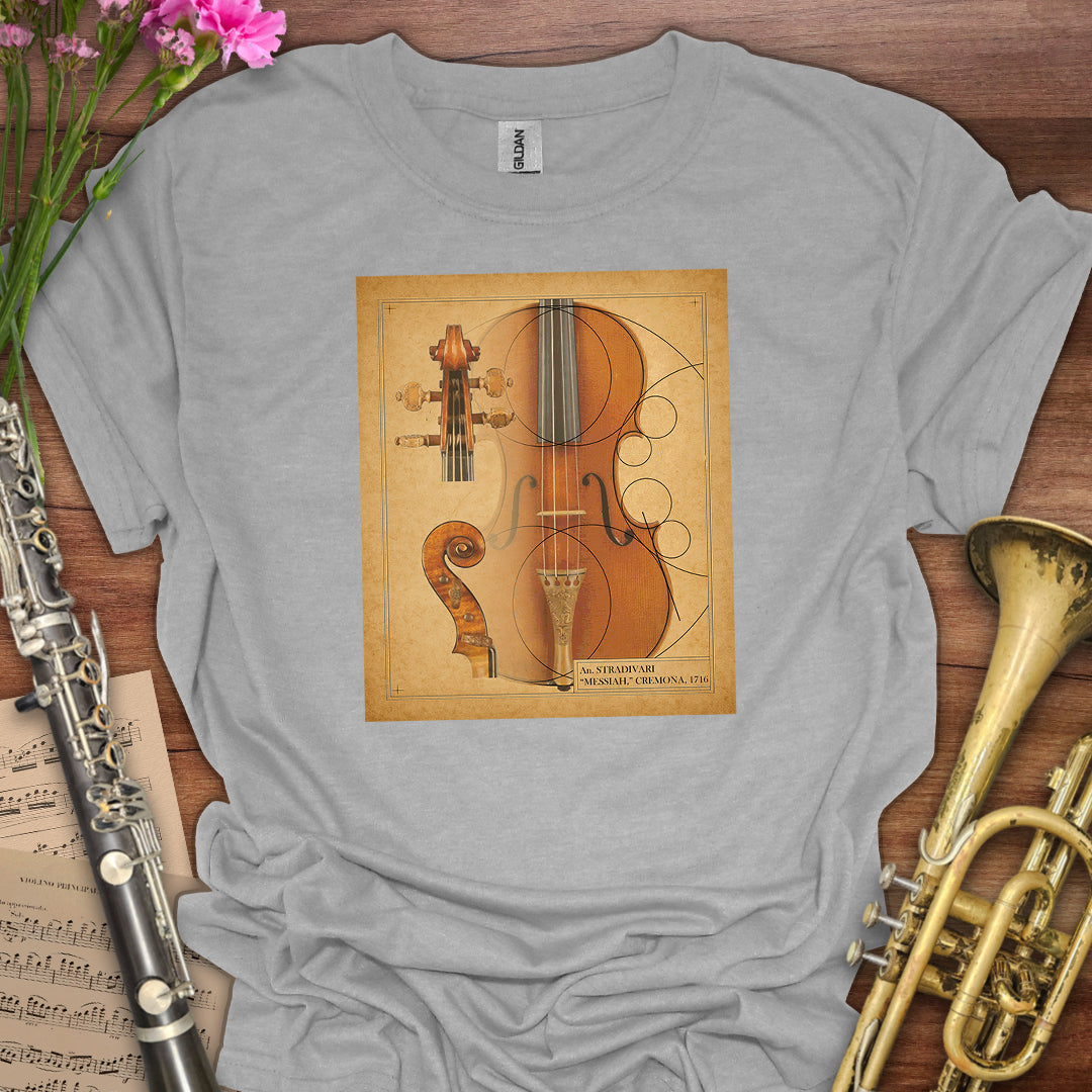 Stradivarius Violin Drawing T-Shirt