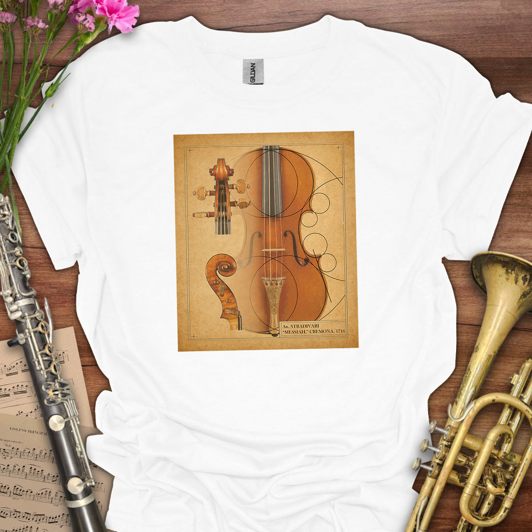 Stradivarius Violin Drawing T-Shirt