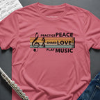 Practice Peace Love Music T-Shirt