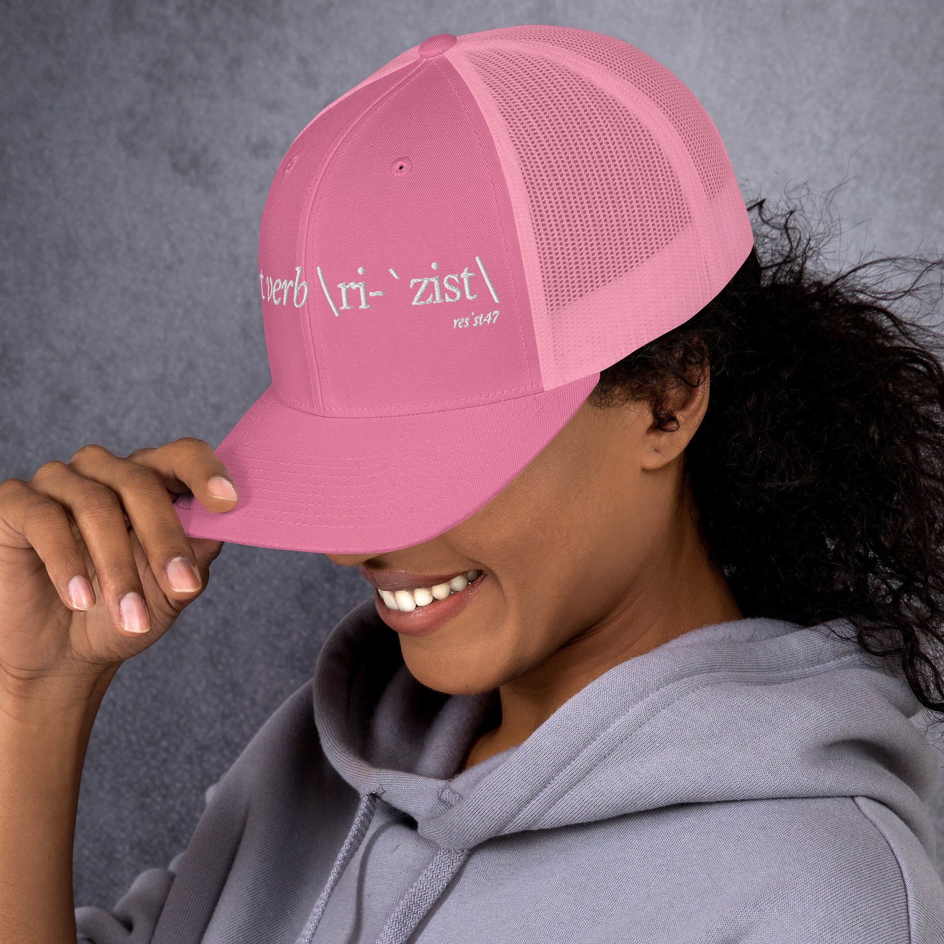 cap with “Define Resist - Baseball” graphic, front view