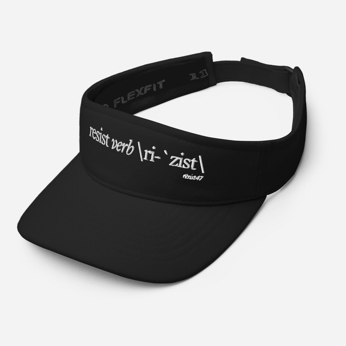 Royal visor with “Resist Definition” graphic, front view