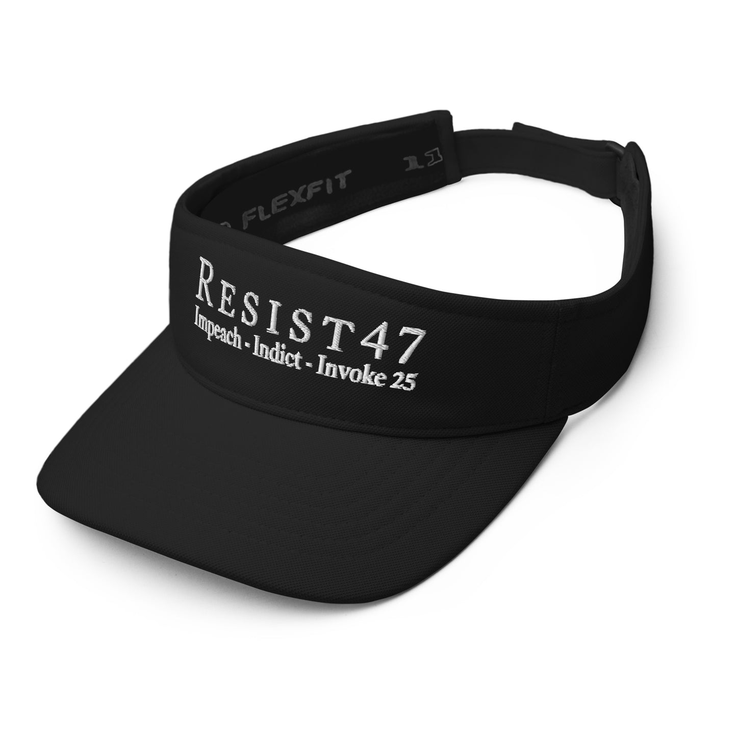 Navy visor with “Resist47 Protest” graphic, front view