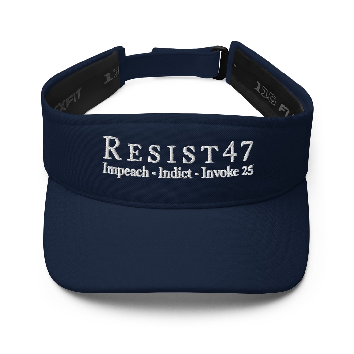 Royal visor with “Resist47 Protest” graphic, front view