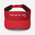 visor with “Resist Definition” graphic, front view