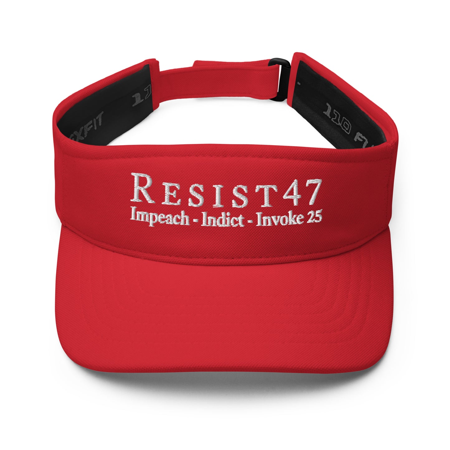 visor with “Resist47 Protest” graphic, front view