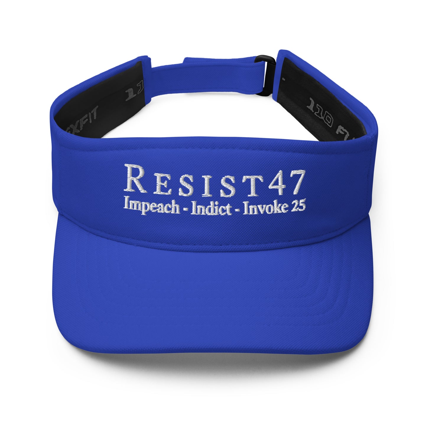 visor with “Resist47 Protest” graphic, front view