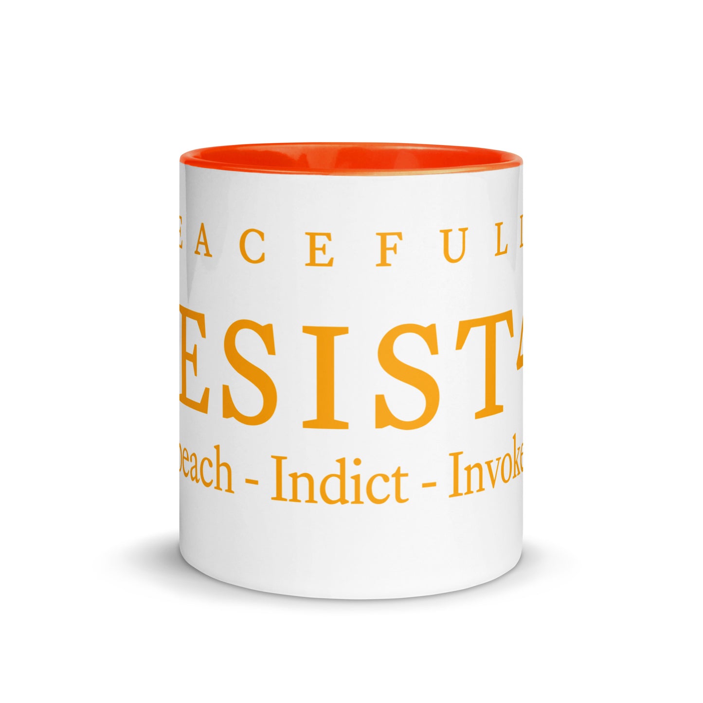 mug with “Resist47 Logo” graphic, front view