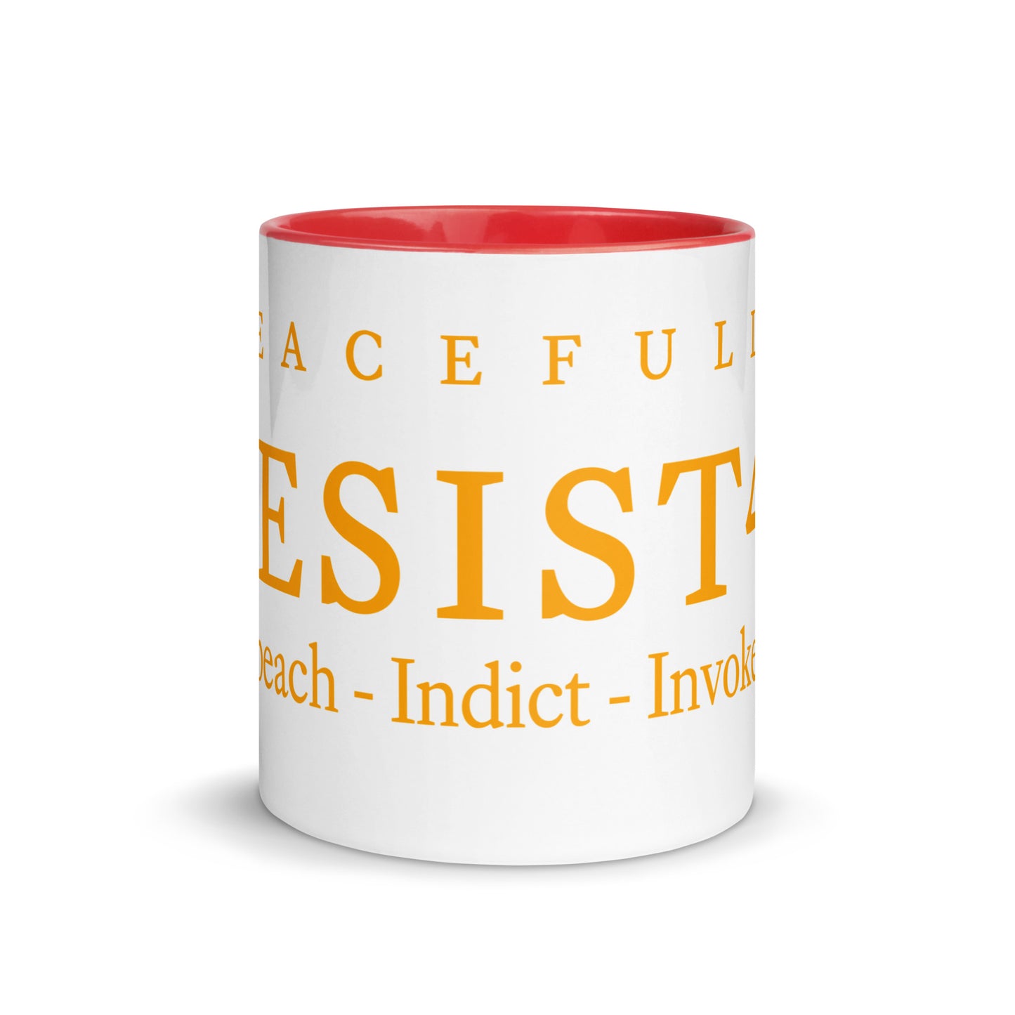 mug with “Resist47 Logo” graphic, front view