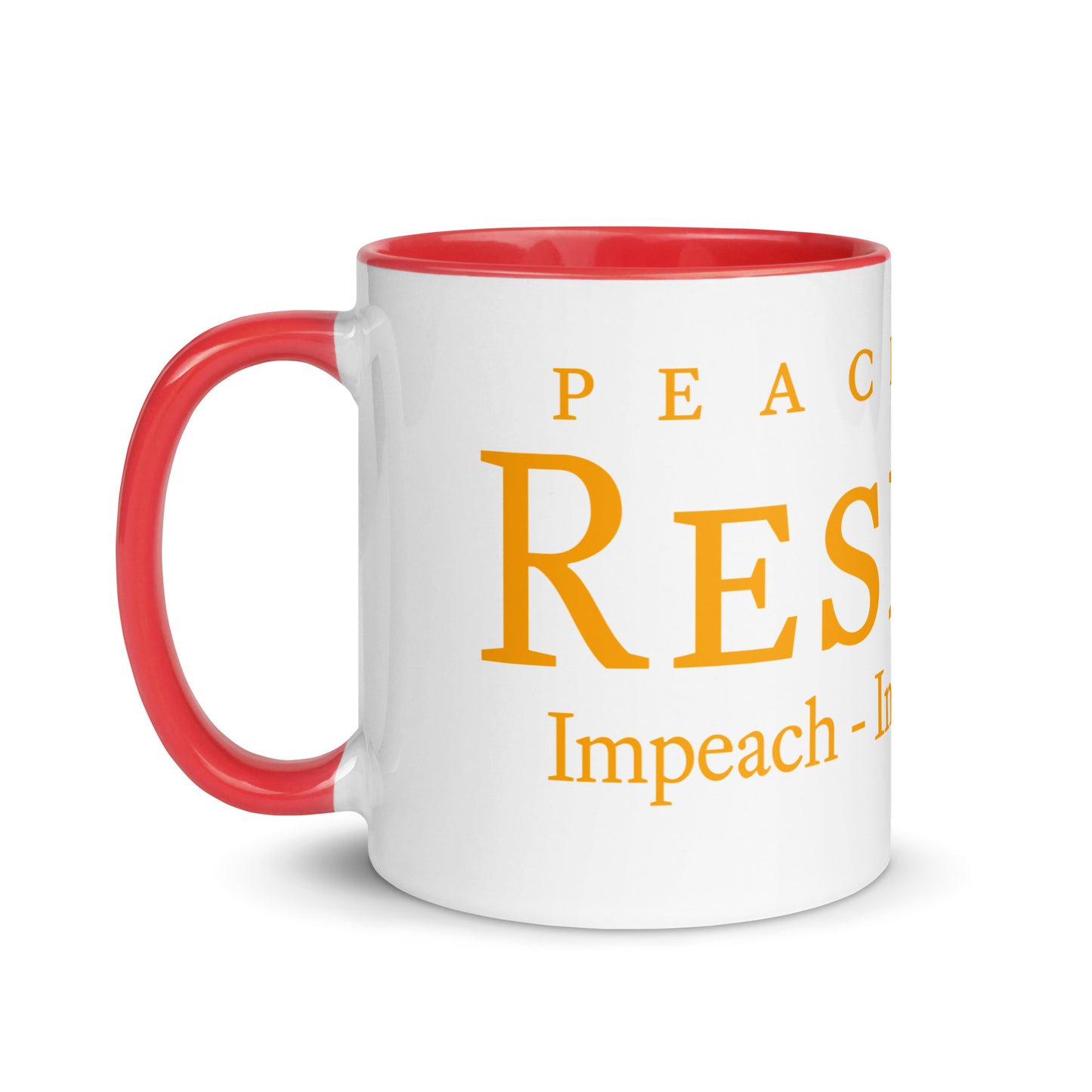 mug with “Resist47 Logo” graphic, front view