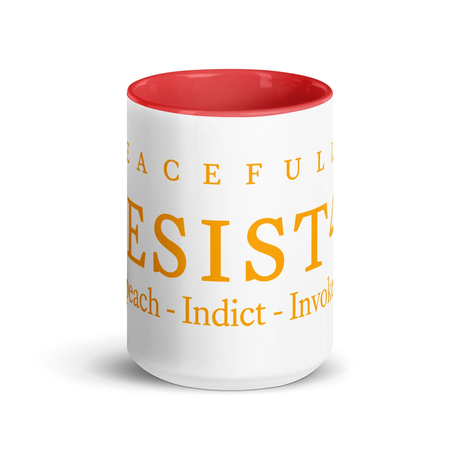 mug with “Resist47 Logo” graphic, front view